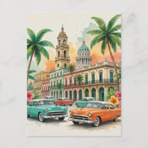 Carte Postale Cuba Vintage Travel - Salutations de La Havane