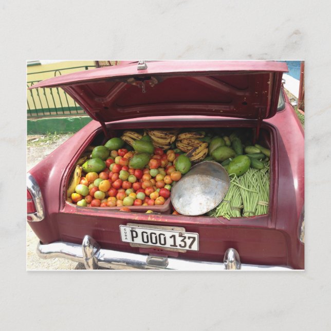 Carte Postale Cuban étable de fruit car (Devant)