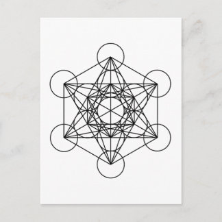 Carte Postale Cube de Metatron (blanc)