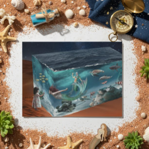 Carte Postale Cube océanique de sirène d'Imaginaire