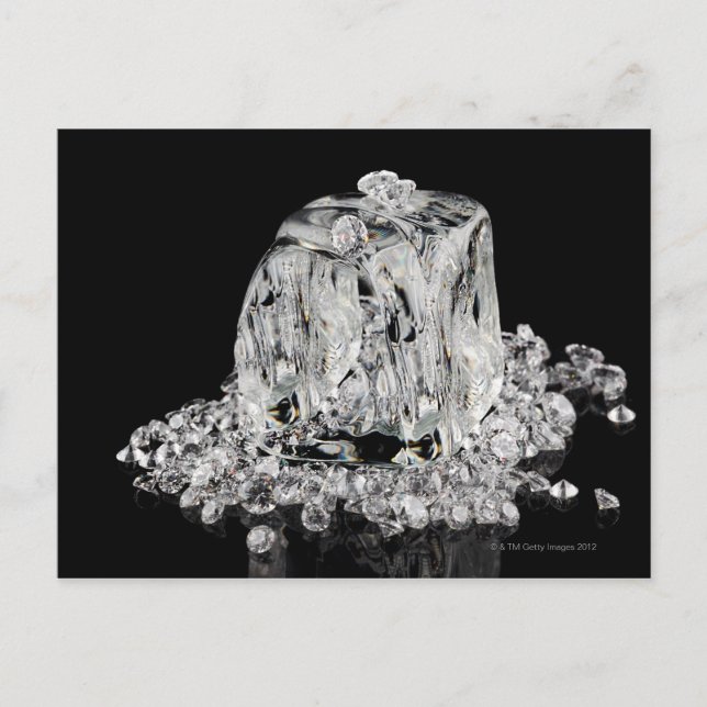 Carte Postale Cubes de glace fondus dans des diamants (Devant)