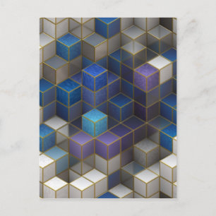 Carte Postale Cubes géométriques Abstraits colorés