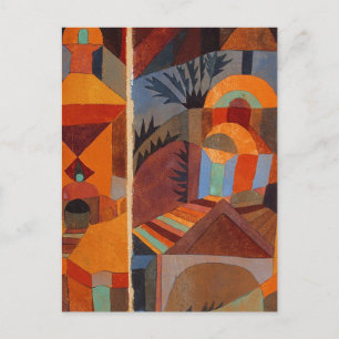 Carte Postale Cubisme Abstrait coloré Klee Temple Gardens