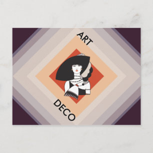 Carte Postale Cubisme Motif Dame de la mode