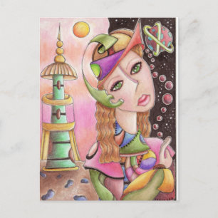 Carte postale Cubist Art Abstrait ~ "Loin de chez 