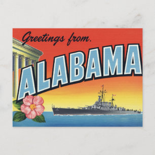 Carte Postale Cuirassé et Capitole de l'Alabama