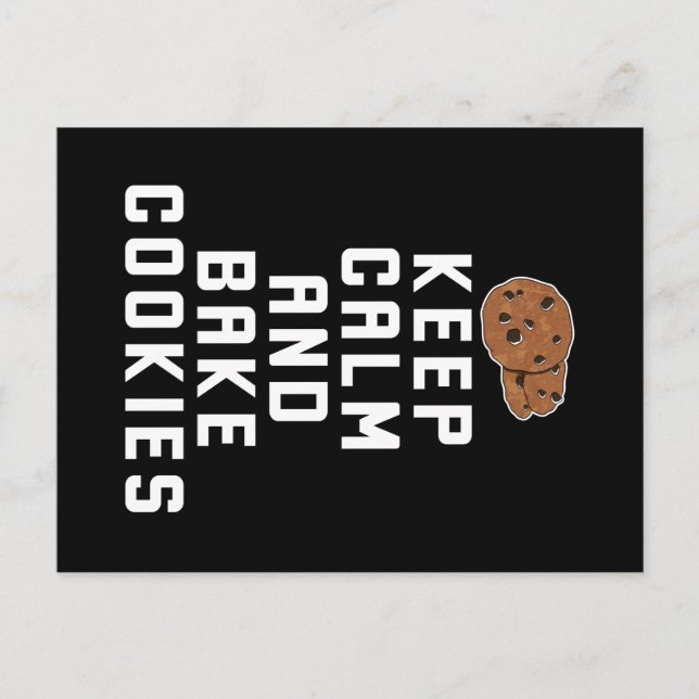 Carte Postale Cuisine au biscuit Conserver le calme et cuire des (Devant)
