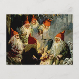 Carte Postale « Cuisine autour d'un feu de camp » Elfes de Jenny