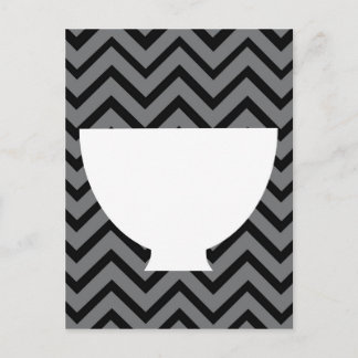 Carte Postale Cuisine blanche - bol sur chevron.