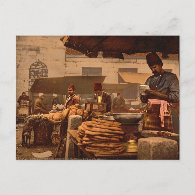 Carte Postale cuisine de rue à Istanbul du XIXe siècle (Devant)