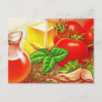Cuisine italienne ingrédients tomates et basilic
