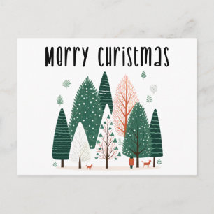 Carte Postale Cuisine Noël Pine Arbre Bois Famille Vacances