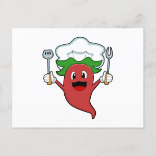 Carte Postale Cuisinier de poivre Vegan