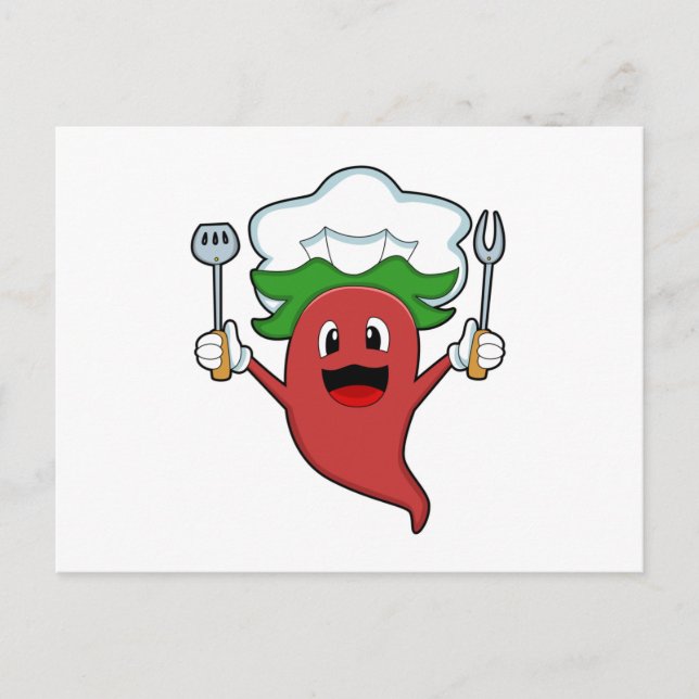 Carte Postale Cuisinier Végétalien Poivre (Devant)