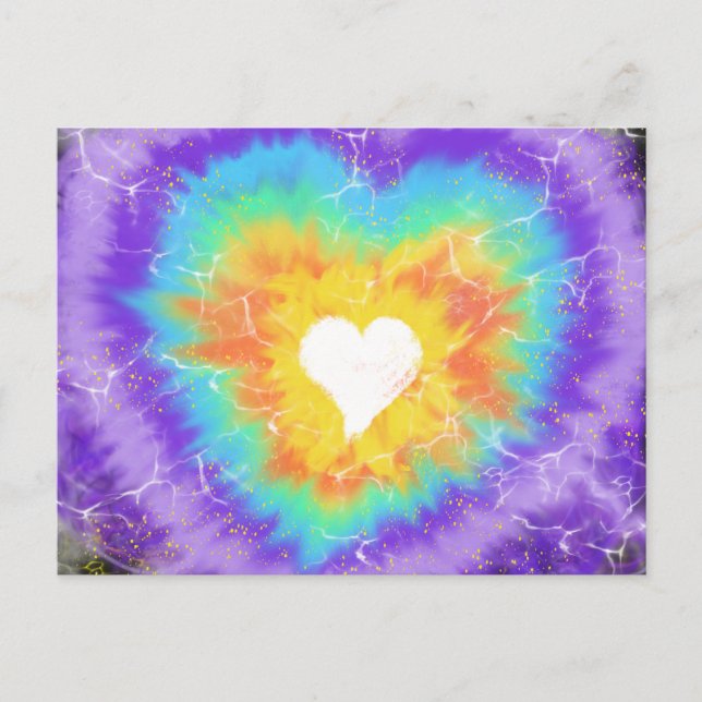Carte Postale Culte Art Blanc Coeur Aqua Purple 7e oct 17 HC (Devant)