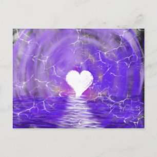 Carte Postale Culte Art White Heart Purple River 7 oct 17 HC