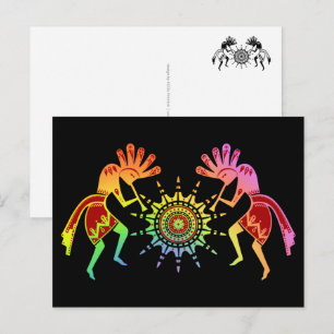 Carte Postale Culture amérindienne - Soleil Danser Kokopelli 4