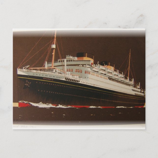 Carte Postale Cunard raye les années 1930 (Devant)