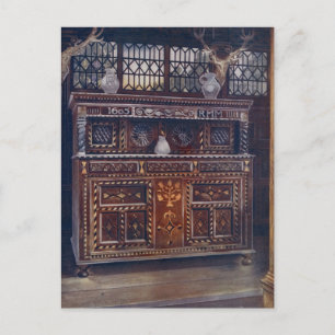 Carte Postale Cupboard en chêne sculpté et incrusté, Edwin Foley