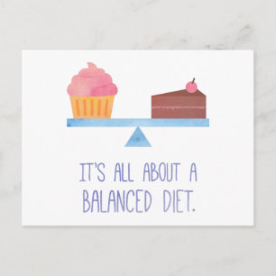 Carte Postale Cupcake À Propos D'Un Régime Alimentaire Équilibré