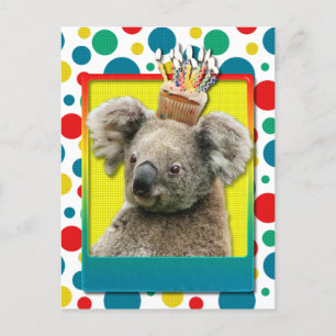 Carte Postale Cupcake anniversaire - Koala