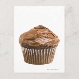 Carte Postale Cupcake avec glaçage au chocolat, studio photo