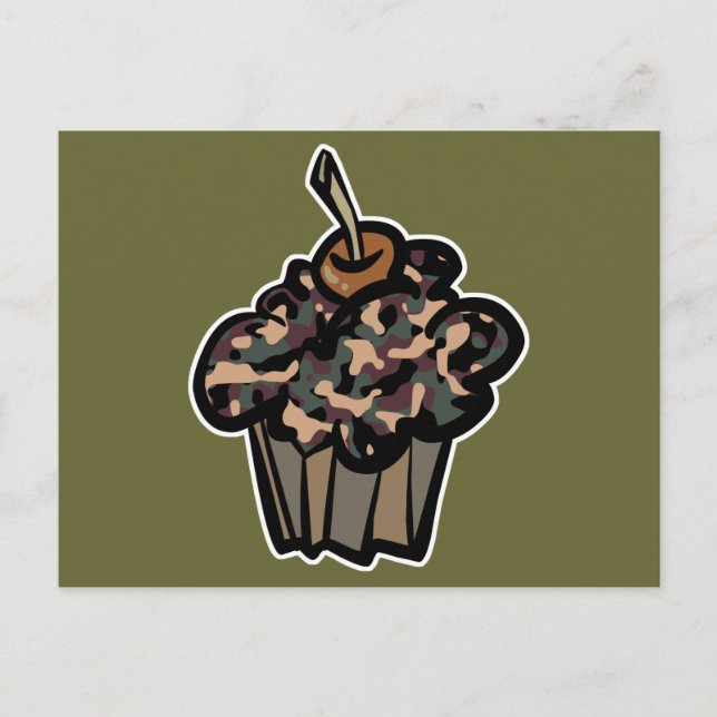 Carte Postale cupcake camouflé (Devant)