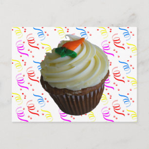 Carte Postale Cupcake de carottes avec Confetti