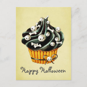 Carte Postale Cupcake d'Halloween noir