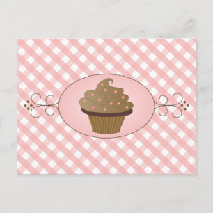 Carte Postale Cupcake rose