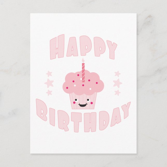 Carte Postale Cupcake rose (Devant)