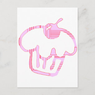 Carte Postale cupcake rose