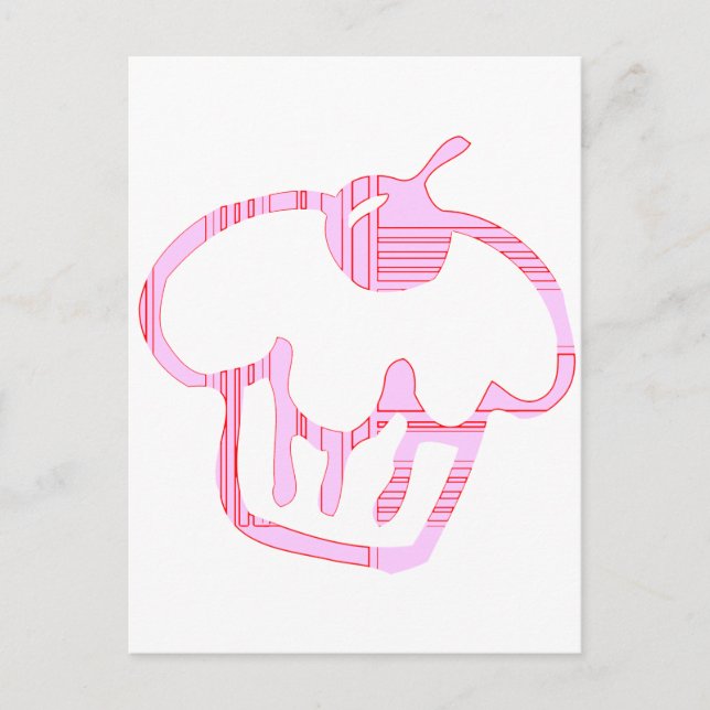 Carte Postale cupcake rose (Devant)