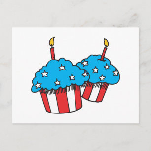 Carte Postale cupcakes patriotiques USA