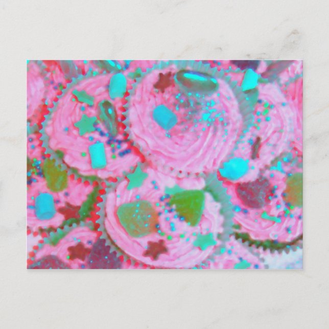 Carte postale Cupcakes rose (Devant)