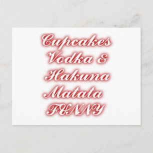 Carte Postale Cupcakes Rouge Vodka Hakuna Matata FUNNY.