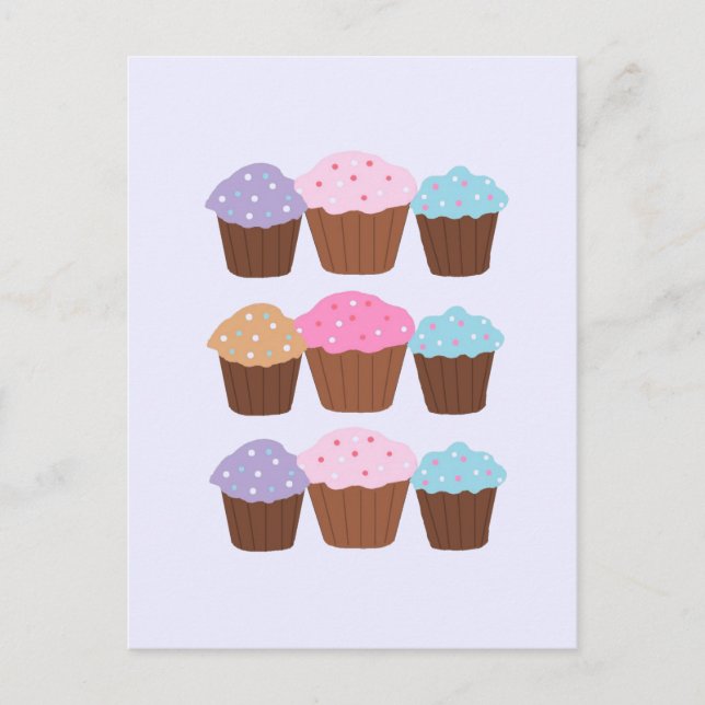 Carte Postale Cupcakes sucrés (Devant)