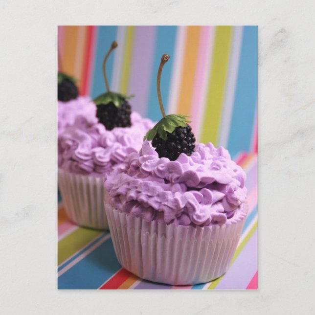 Carte Postale Cupcakes violets (Devant)
