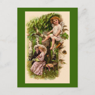 Carte postale Cupid & Couple Vintage Valentine