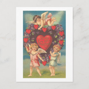 Carte Postale Cupides avec Coeurs (4)