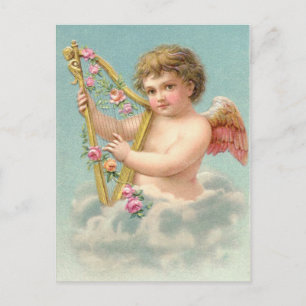 Carte Postale Cupides vintages avec coeur