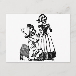 Carte Postale Cupidon Calavera, Skeleton Lovers c. Années 1900