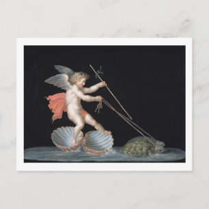Carte Postale Cupidon dirigé par Tortoises (huile sur panneau)