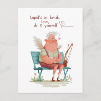 Carte Postale Cupidon est en pause. L'amour, faites-le vous-même