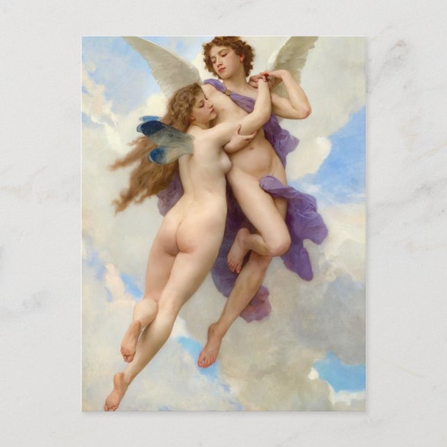 Carte Postale Cupidon & Psyché dans l'amour Embrace (Devant)