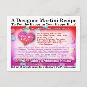 Carte postale Cupid's Kiss Valentine Martini Recet