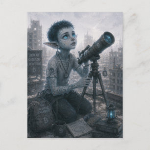 Carte Postale Curiosité / Astronome / Toit