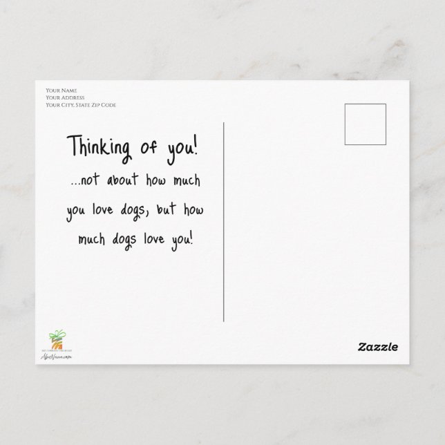 Carte Postale Curious Boy and His Whimsical Animals (Dos)