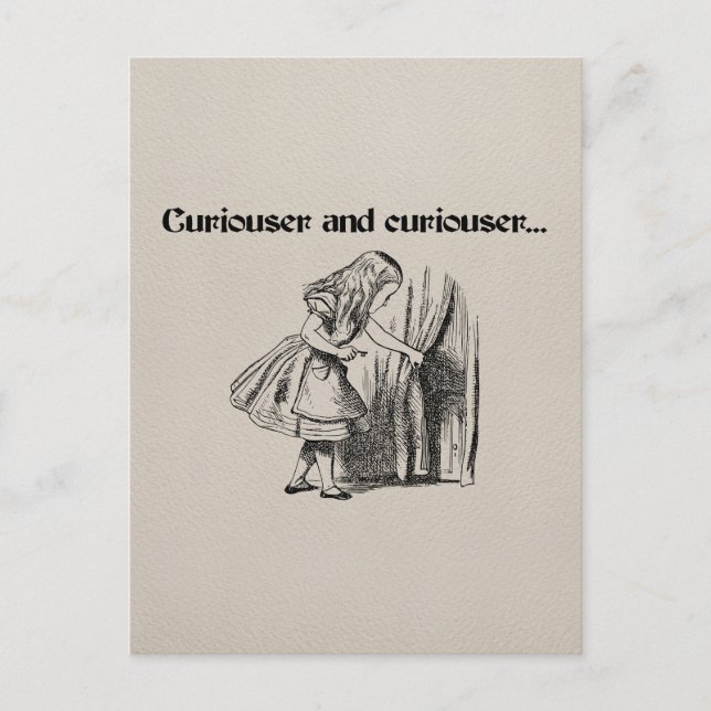Carte Postale Curiouser et Curiouser Alice avec clé (Devant)