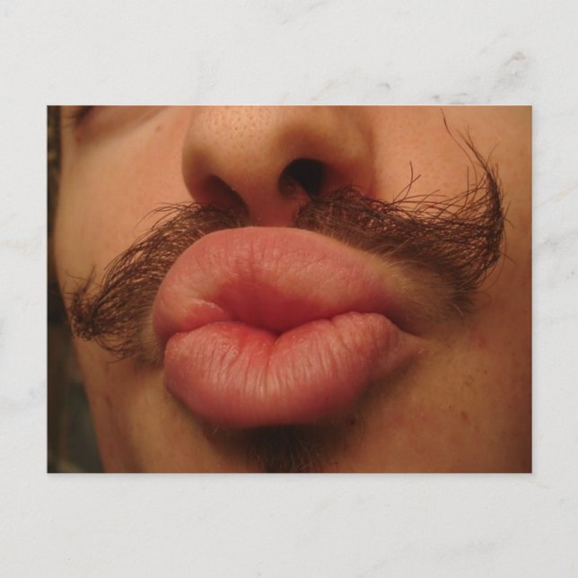 Carte postale Curly Mustache Smooches (Devant)
